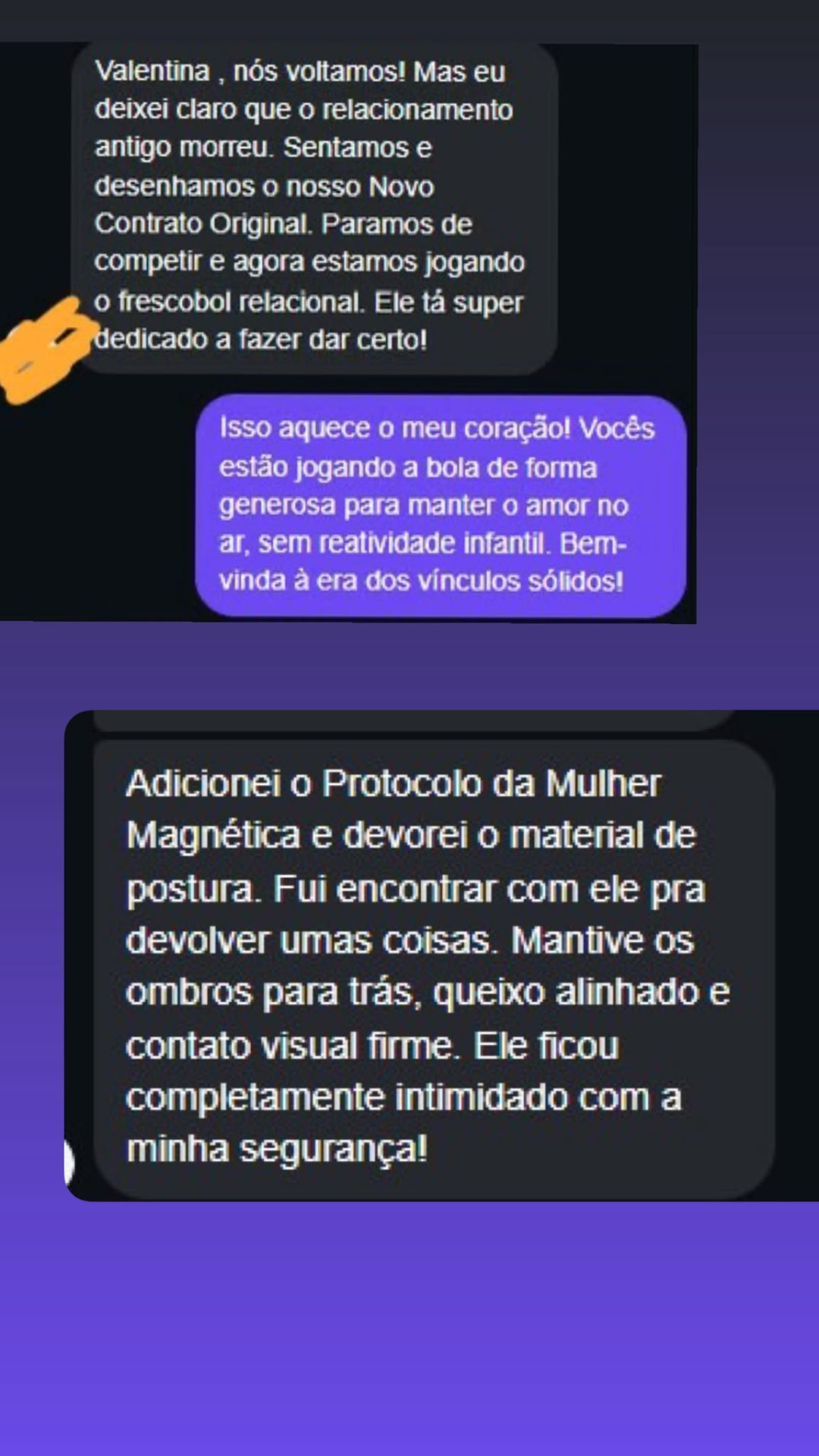 Aluna relata a reconciliação com um Novo Contrato Original